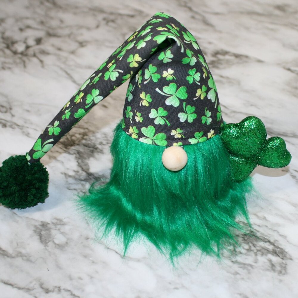 HAND CRAFTED Gnome St. Patrick's Day Shamrock Air Freshener Cover Black Green